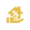 Gold hand holding house icon