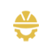Gold construction hat icon