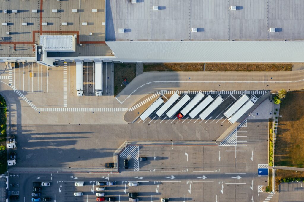 Aerial view of an industrial facility