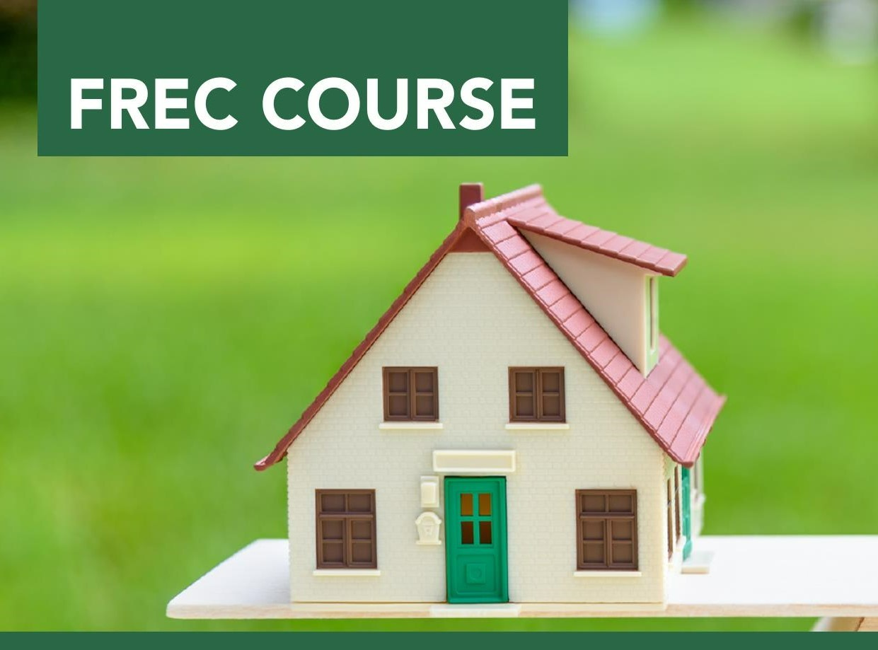 Frec course cover with a white house plastic display