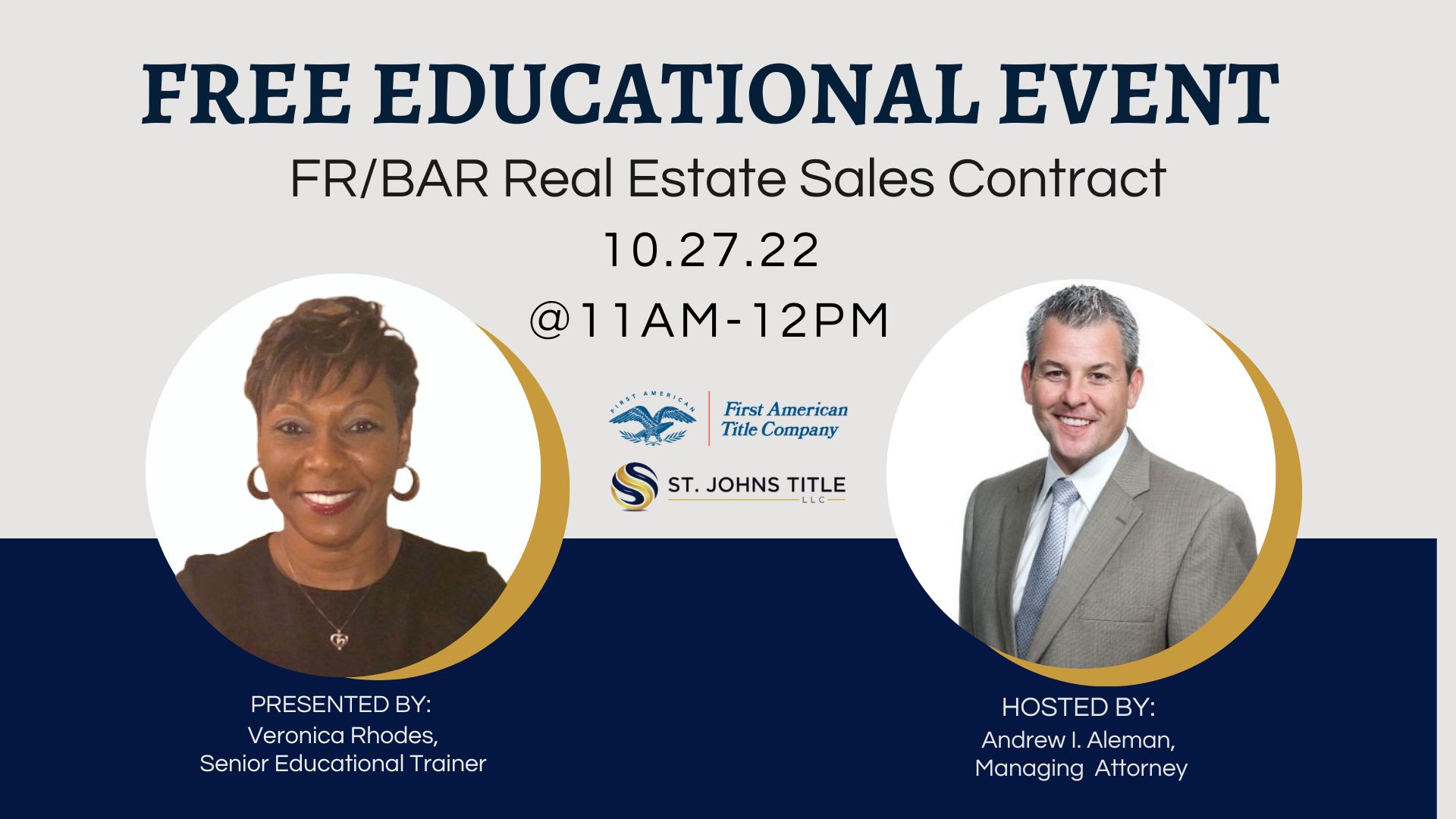 FR/BAR real estate sale contract educational event cover